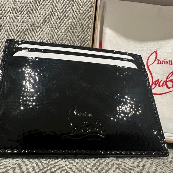 Christian Louboutin Black and Gold Studded Card Holder - Picture 6 of 8